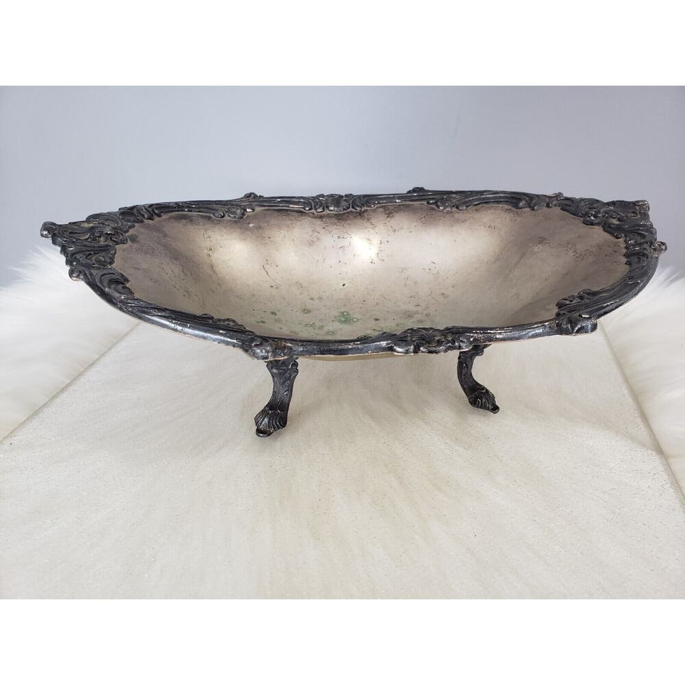 F.B. ROGERS SILVERPLATE LARGE FOOTED BOWL CENTERPIECE 15" X 10 1/2" OBLONG #7760